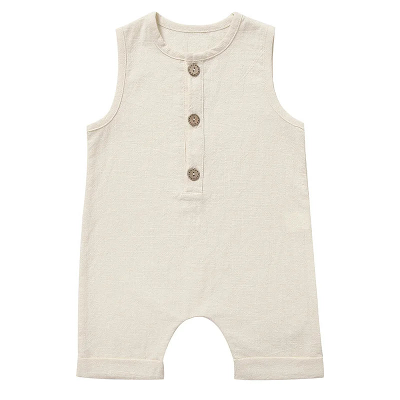 Summer Baby Boys Girls Rompers Toddler Kids Playsuit Jumpsuits Cotton Linen Infant Sleeveless Baby Clothes Ropa Bebe Overalls