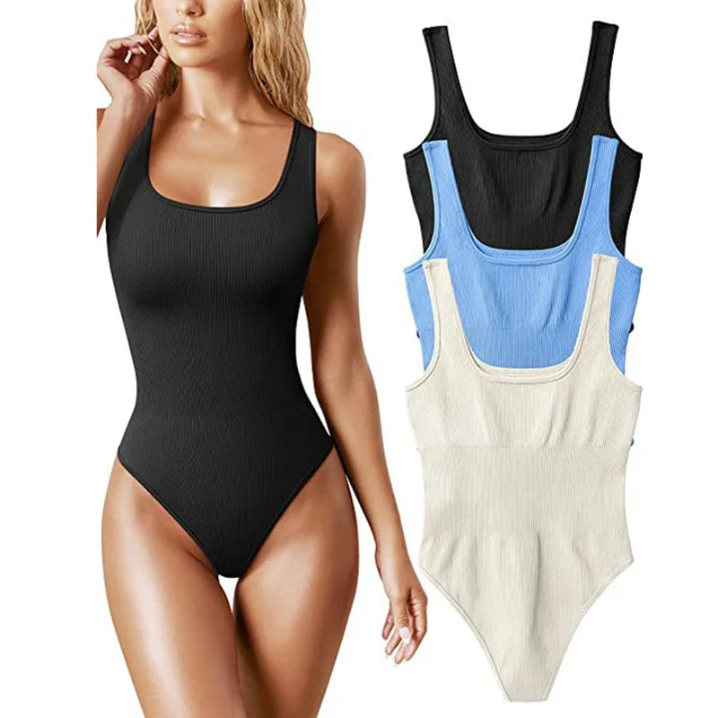 White Strappy Bodysuit Sexy Backless Ribbed Bodysuit Romper String Femmesexy Sleeveless Tank Top Gloved Bodysuit Body Female2956